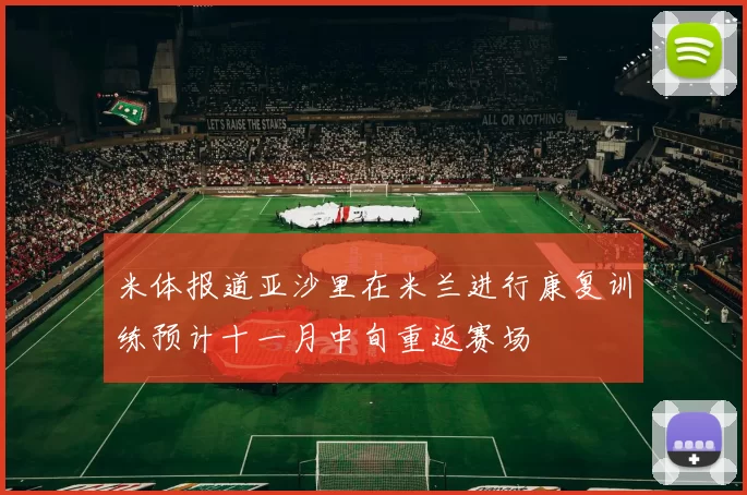 米体报道亚沙里在米兰进行康复训练预计十一月中旬重返赛场